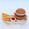 Loaded Burger and fries + Rattan tray