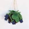 Blueberry felt Kokedama - hanging plant