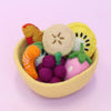 Felt tutti frutti Salad + felt bowl- 9 pce set ( choose your bowl colour)
