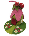 Strawberry fairy house - with mat