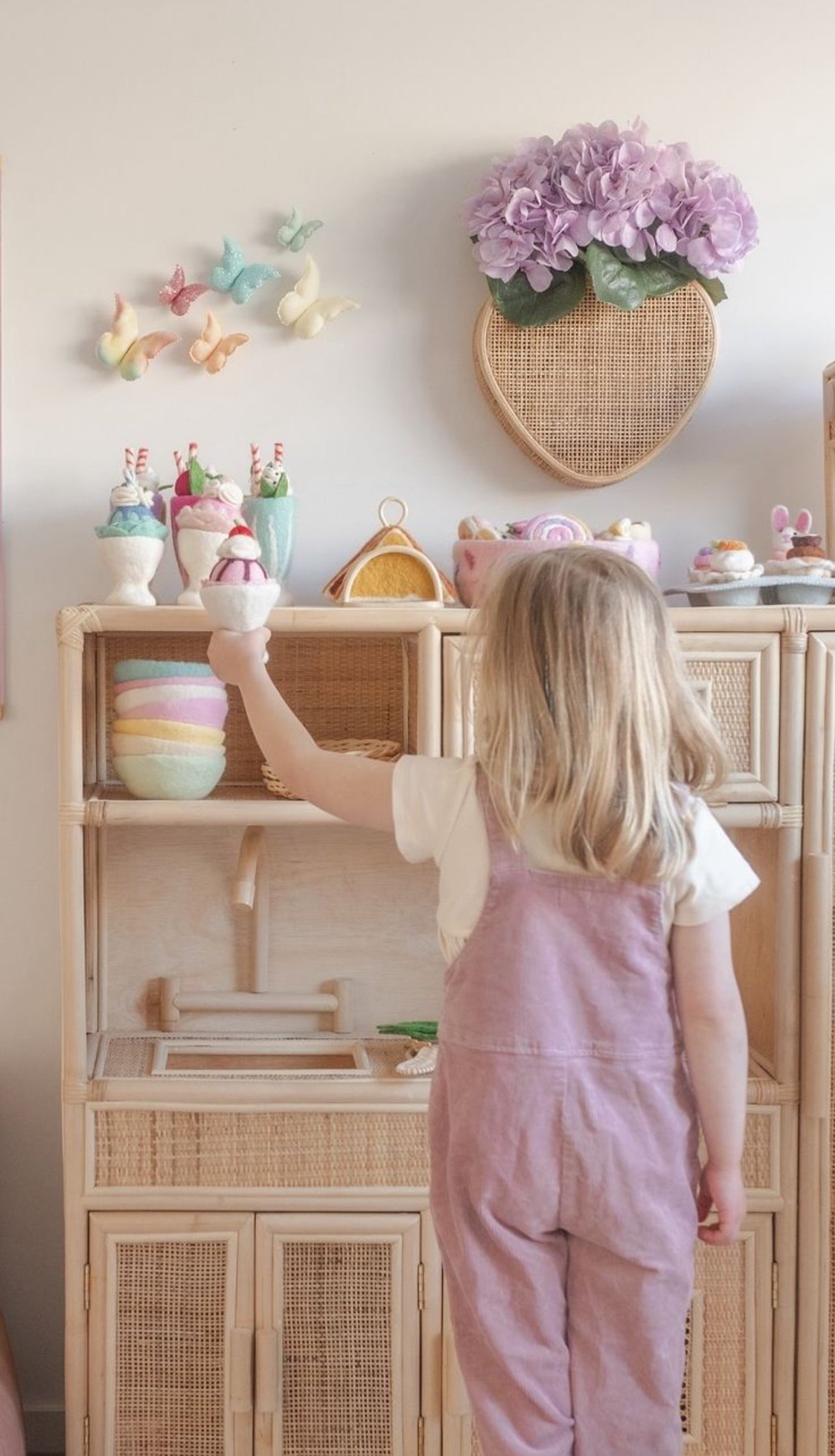 ‘Be Mine’ Rattan Heart wall basket