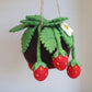 Strawberry felt Kokedama - hanging plant