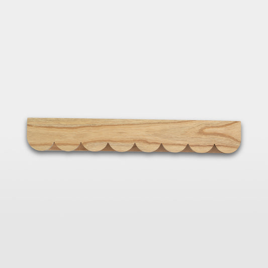 Solid Hard wood Scalloped floating wall shelf - 65cm