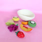 Felt tutti frutti Salad + felt bowl- 8 pce set