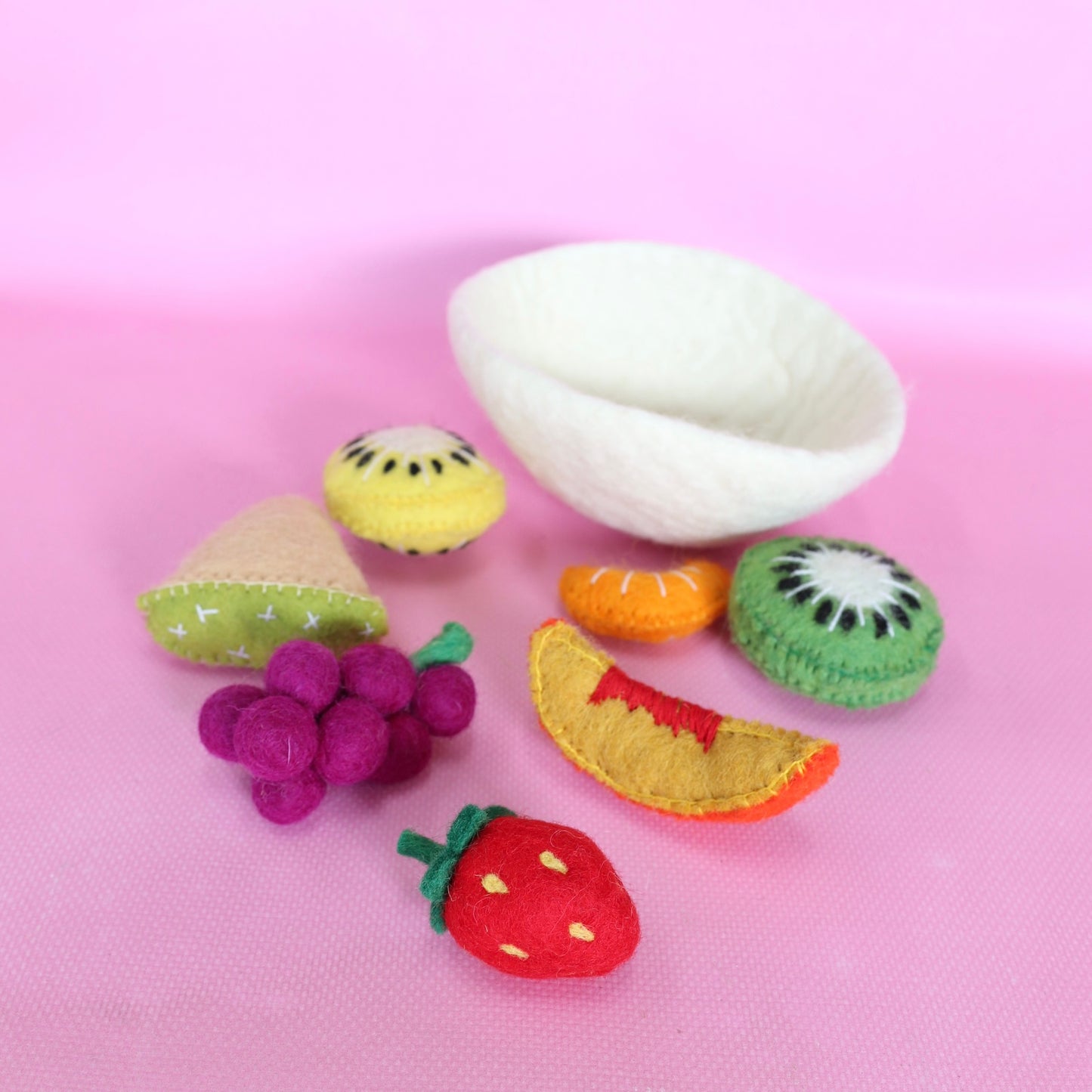 Felt tutti frutti Salad + felt bowl- 8 pce set