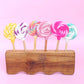 6 hole teak Lollipop stand