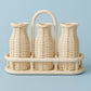 Natural rattan Milk bottles -three in holder - plain or with labels