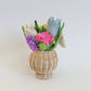 Natural rattan squat vase