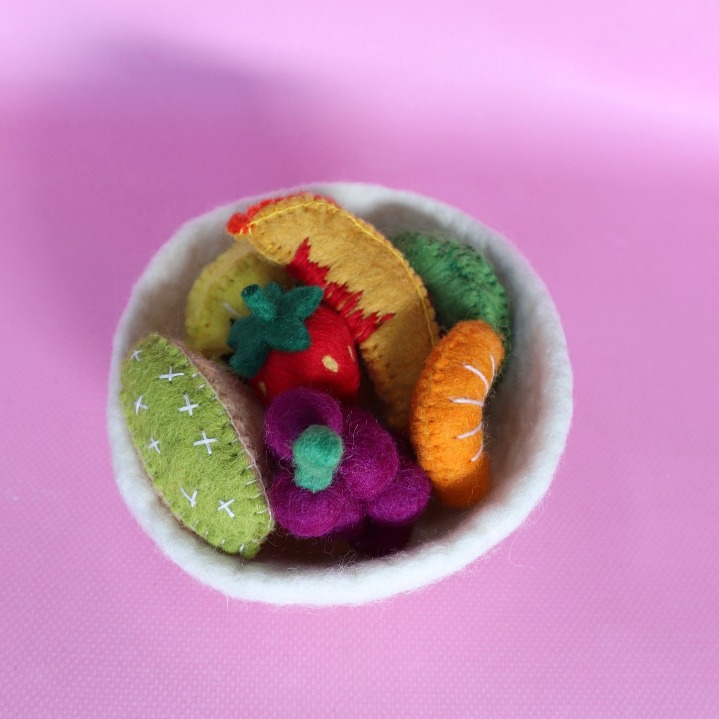 Felt tutti frutti Salad + felt bowl- 8 pce set