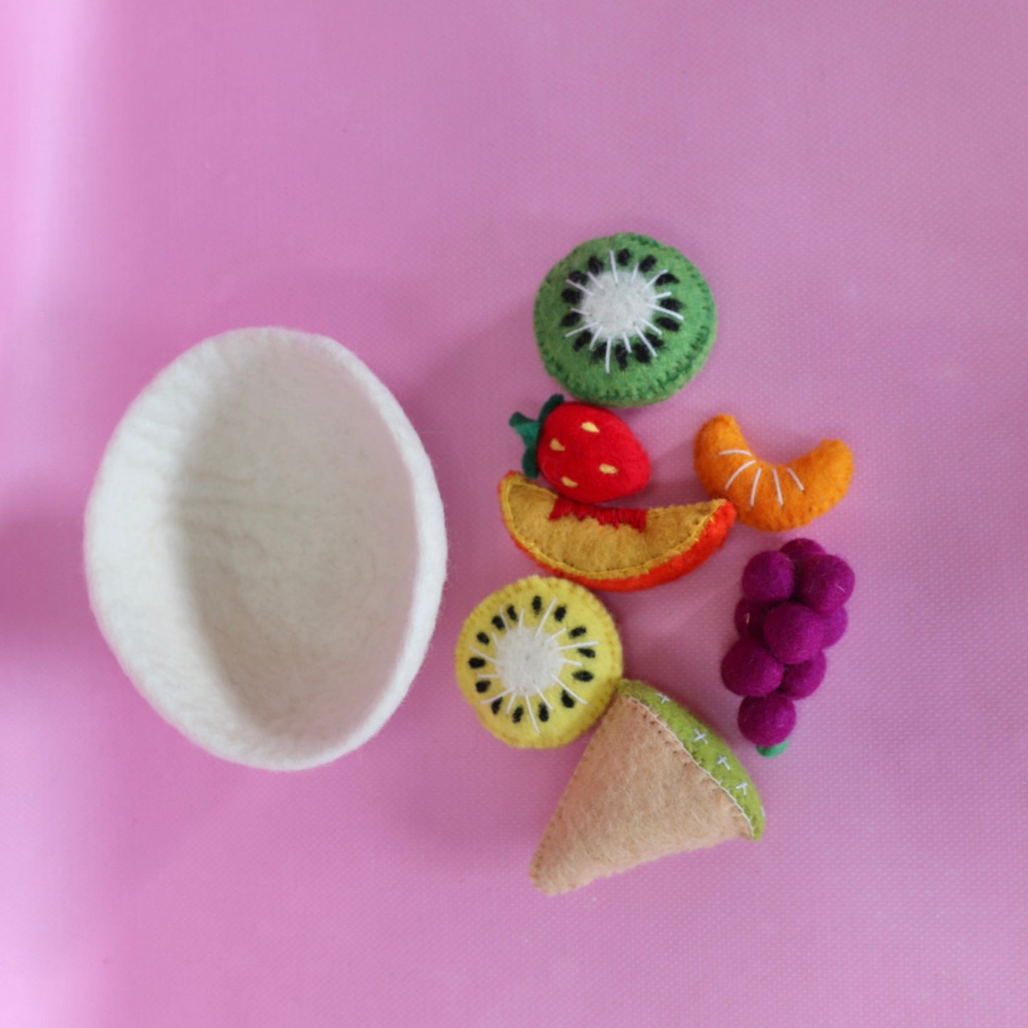Felt tutti frutti Salad + felt bowl- 8 pce set
