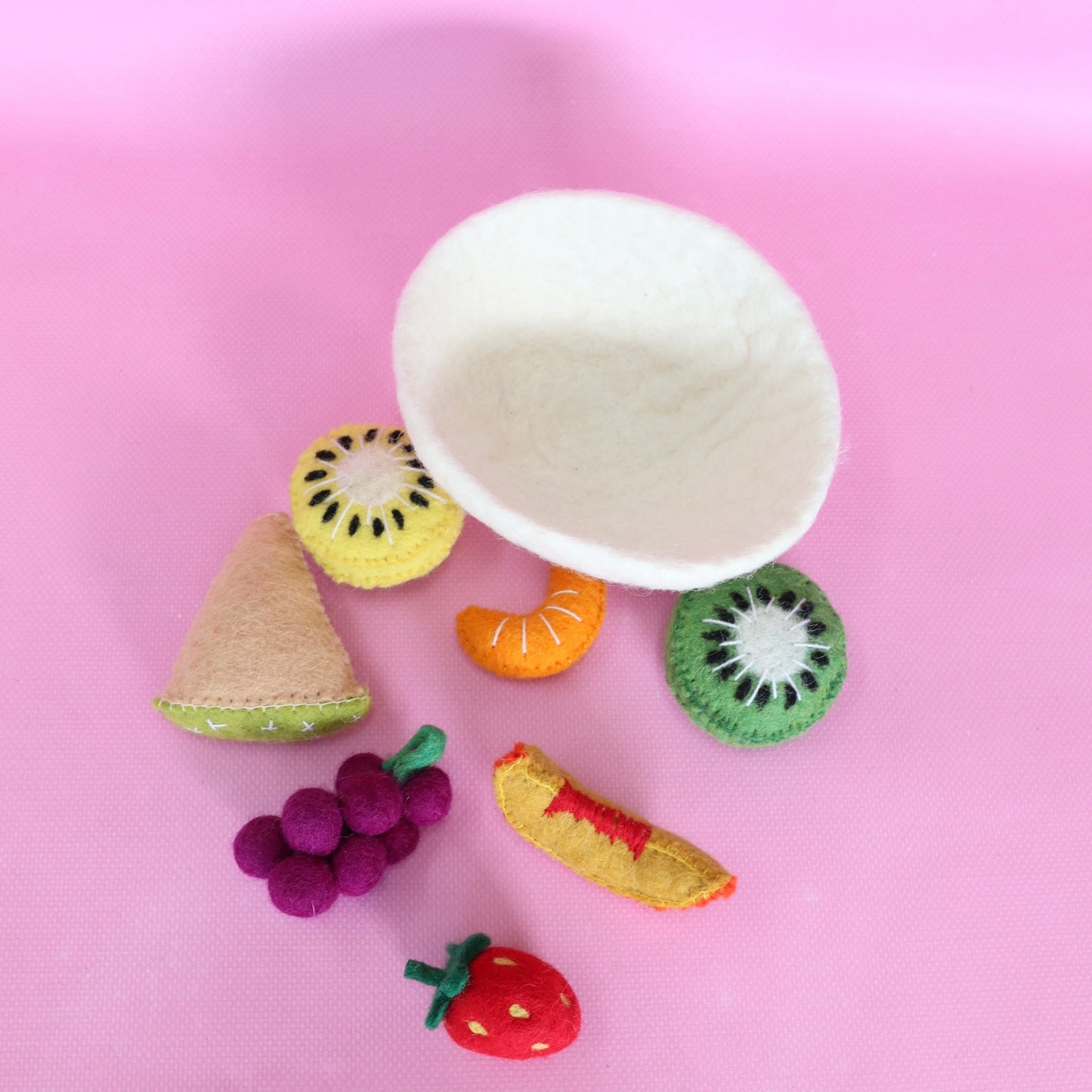 Felt tutti frutti Salad + felt bowl- 8 pce set