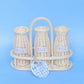 Natural rattan Milk bottles -three in holder - plain or with labels