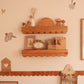 Solid Hard wood Scalloped floating wall shelf - 65cm