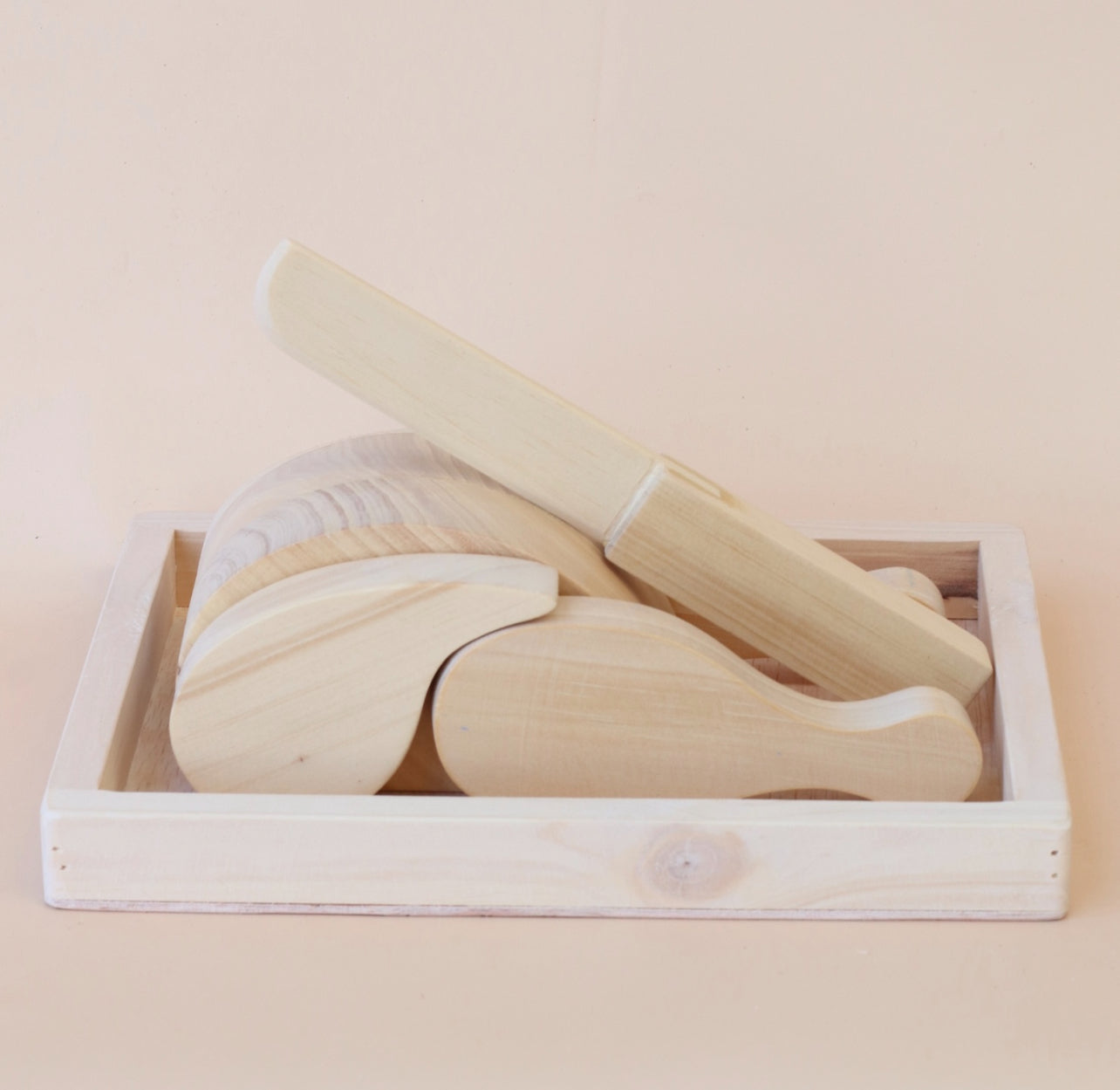 ON SALE Juni Moon pull apart Wooden cutting chicken with knife and tray 🍗