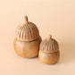 Java teak acorn pots - 2 sizes