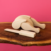 ON SALE Juni Moon pull apart Wooden cutting chicken with knife and tray 🍗