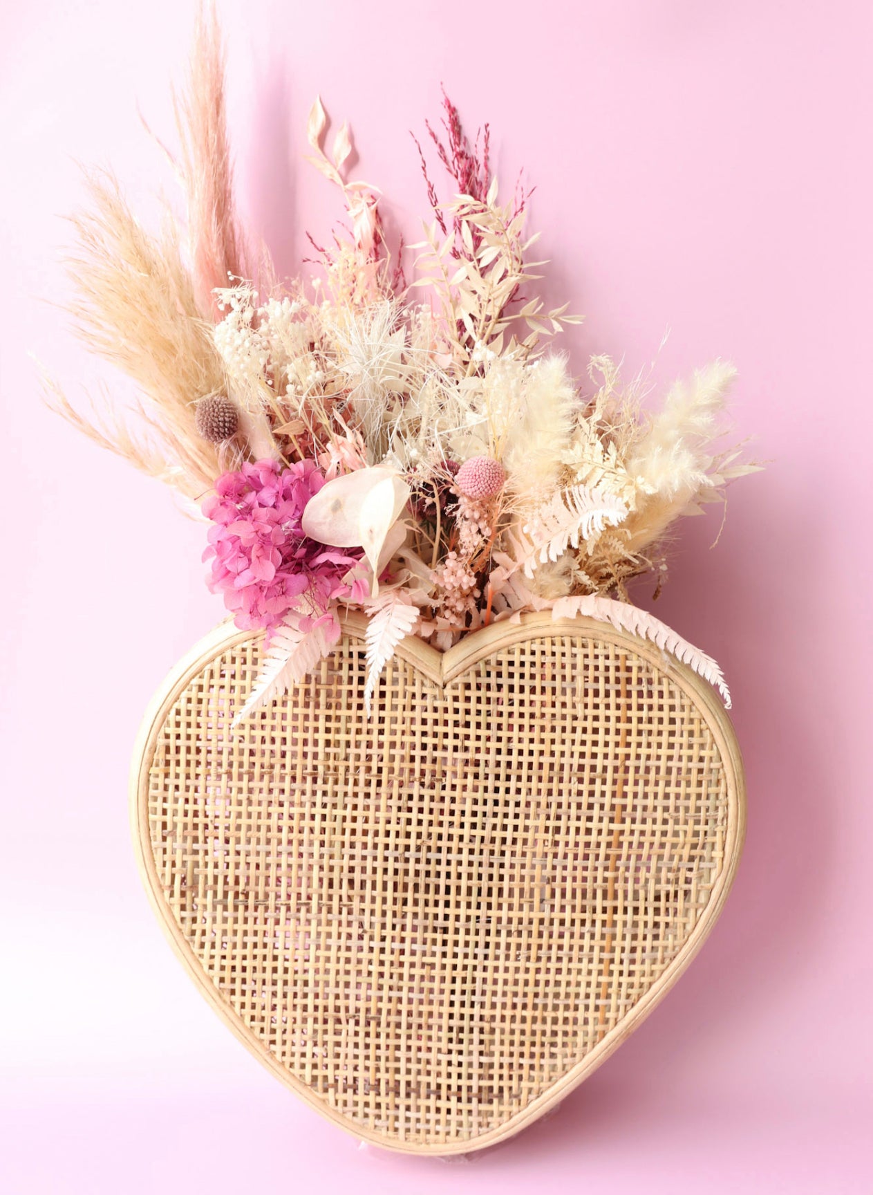 ‘Be Mine’ Rattan Heart wall basket