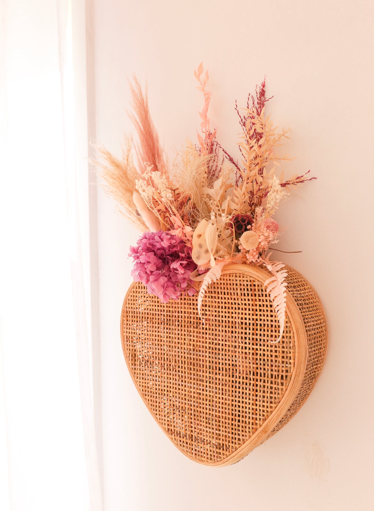 ‘Be Mine’ Rattan Heart wall basket