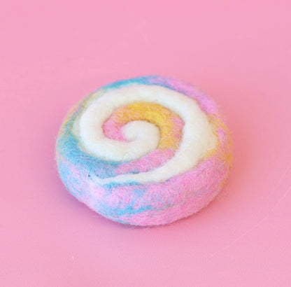 Pastel sponge cake slices