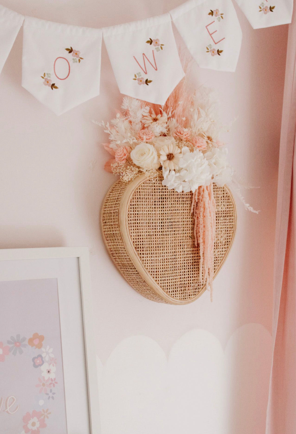 ‘Be Mine’ Rattan Heart wall basket