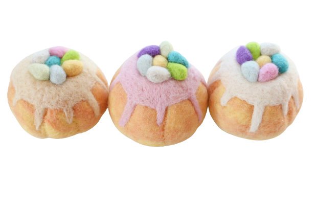 Easter egg sponge cakes