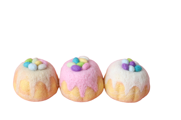 Easter egg sponge cakes