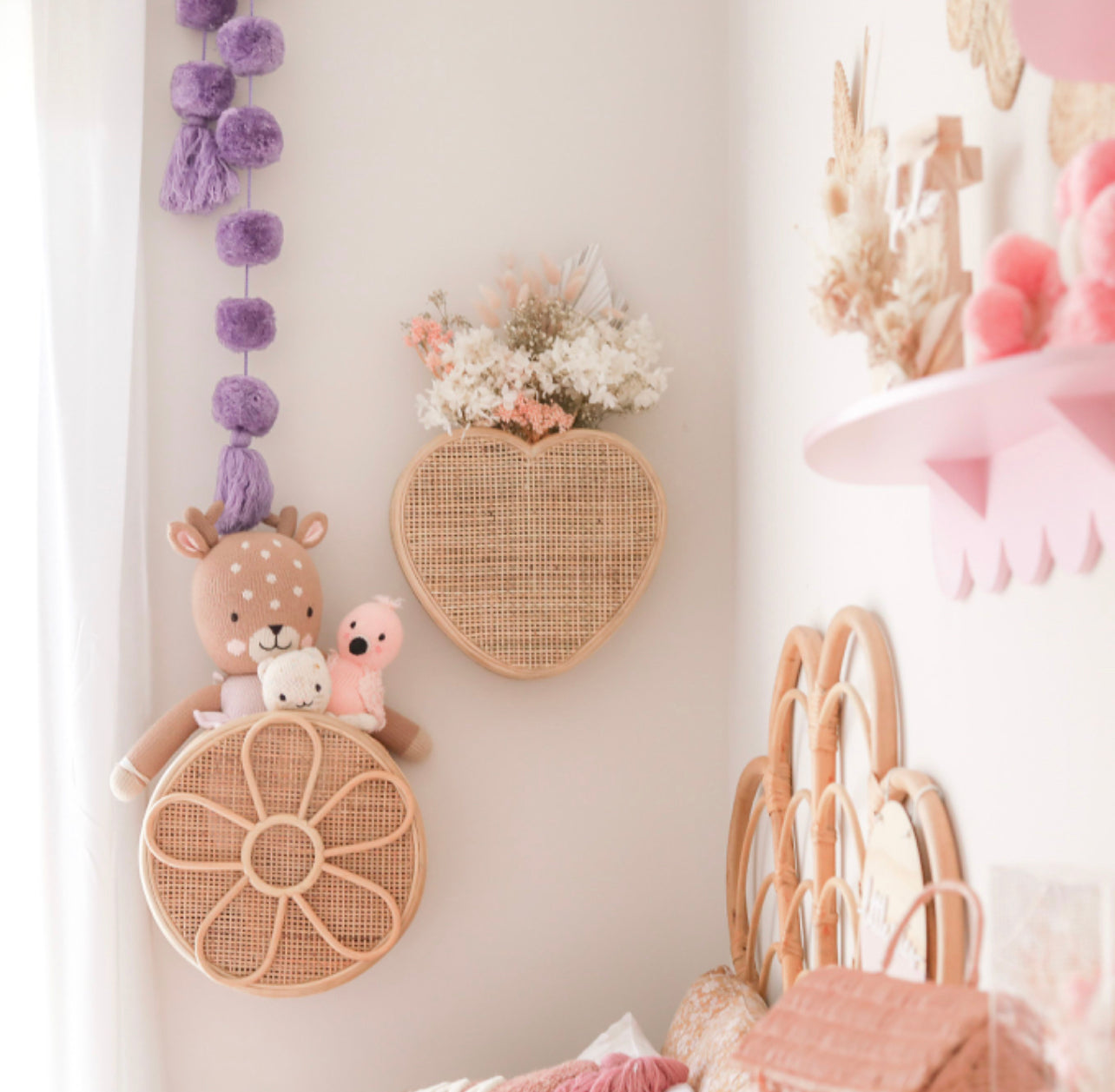 ‘Be Mine’ Rattan Heart wall basket