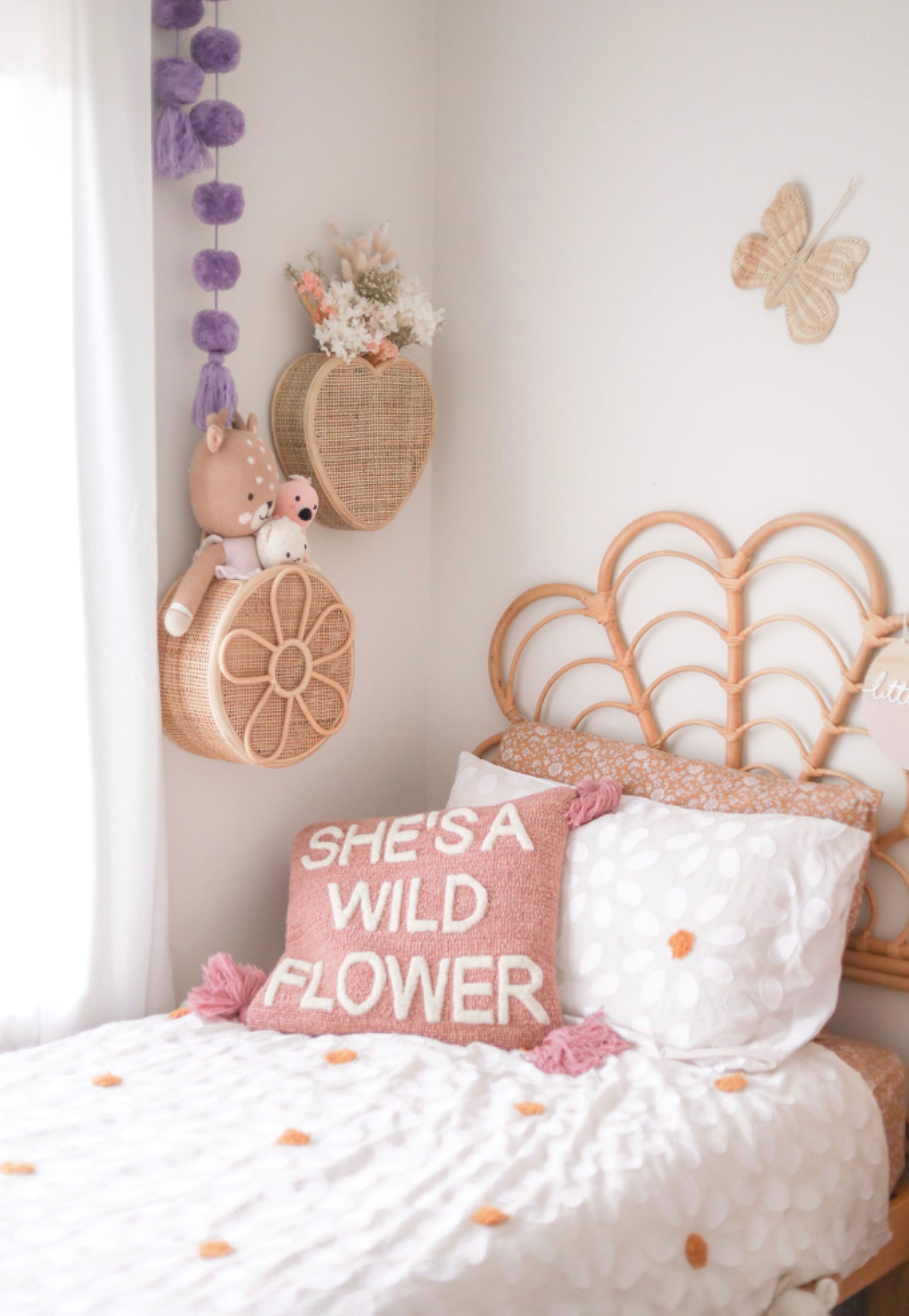 ‘Be Mine’ Rattan Heart wall basket