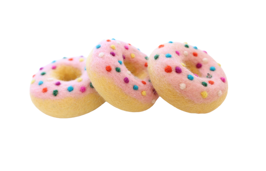 Rainbow sprinkles donuts  - Set of three