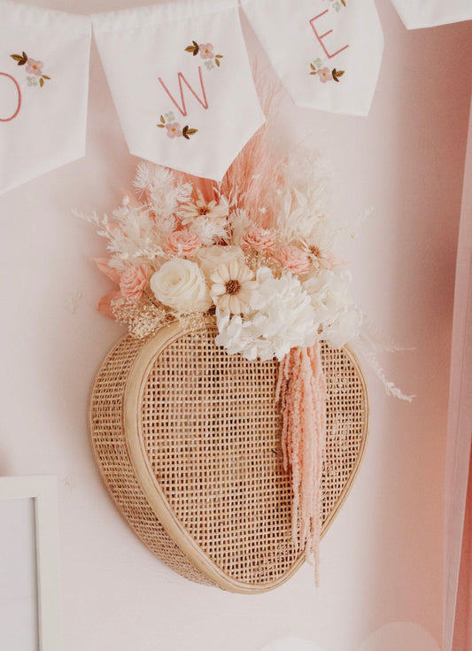 ‘Be Mine’ Rattan Heart wall basket