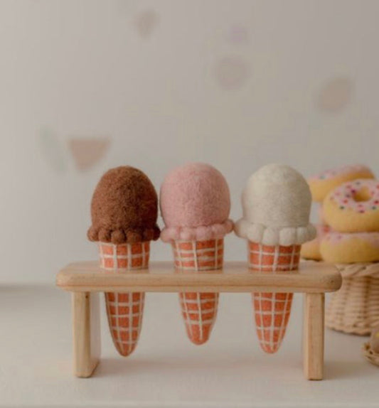 SECONDS Wooden Ice-cream stand - 3 hole ( ice creams sold seperatly)